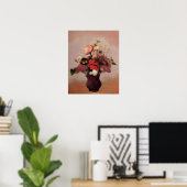 Odilon Redon - Bloemen in een bruine vaas, Poster (Thuiskantoor)