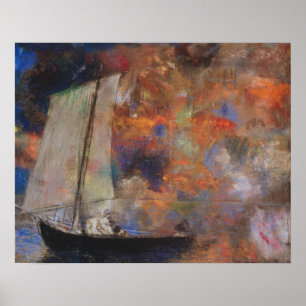 Odilon Redon, Bloemenwolken, het Schilderen Poster