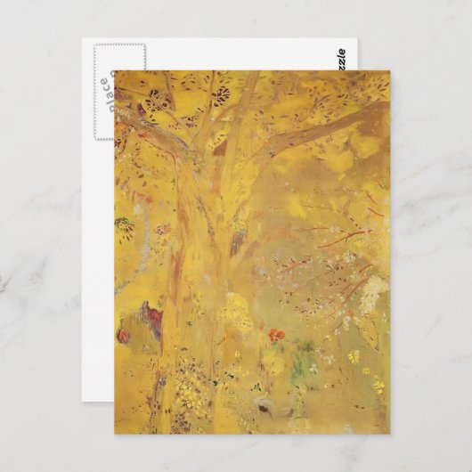 Odilon Redon - Boom tegen gele achtergrond Briefkaart (Voorkant / Achterkant)