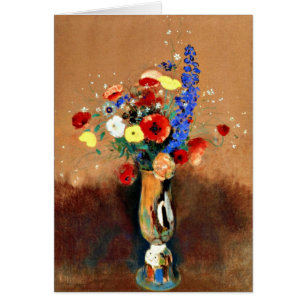 Odilon Redon - Bouquet van Wildbloemen in Vase