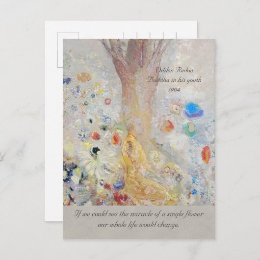 Odilon Redon Buddha CC0211 Mirakel of a flower Briefkaart (Voorkant / Achterkant)