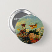 Odilon Redon - Butterflies, beroemd schilderij, Ronde Button 5,7 Cm (Voorkant /achterkant)