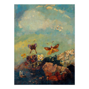 Odilon Redon - Butterflies Perfect Poster