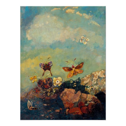 Odilon Redon - Butterflies Perfect Poster (Voorkant)
