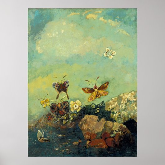 Odilon Redon - Butterflies Poster (Voorkant)