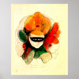Odilon Redon - De gemaskerde Anemone, abstracte ku Poster