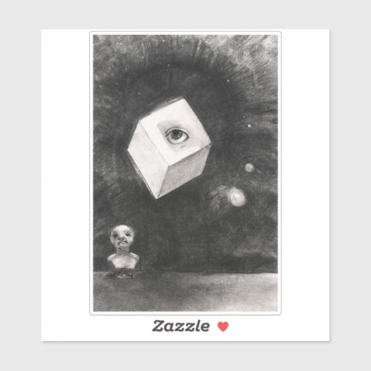 Odilon Redon, De kubus, 1880 Sticker (Vel)
