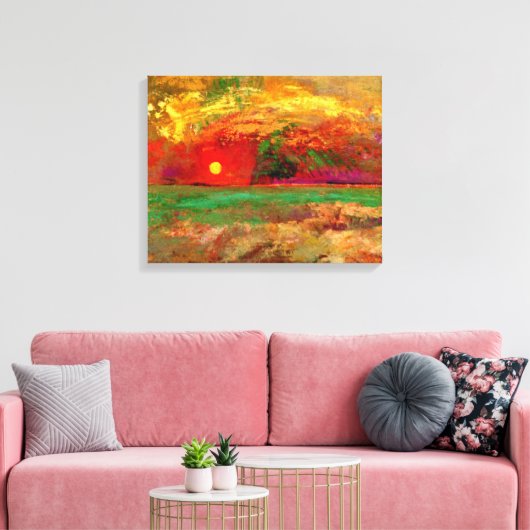 Odilon Redon - De Zonsondergang Canvas Afdruk (Insitu (Woonkamer))