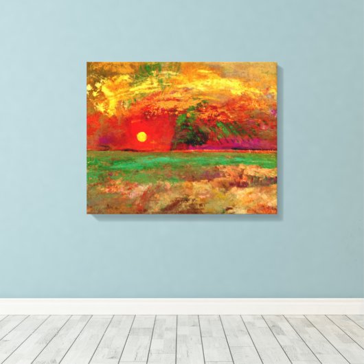 Odilon Redon - De Zonsondergang Canvas Afdruk (Insitu (Houten vloer))
