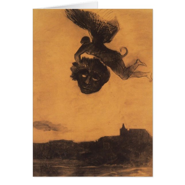 Odilon Redon - Devil neemt een hoofd in de lucht (Voorkant)