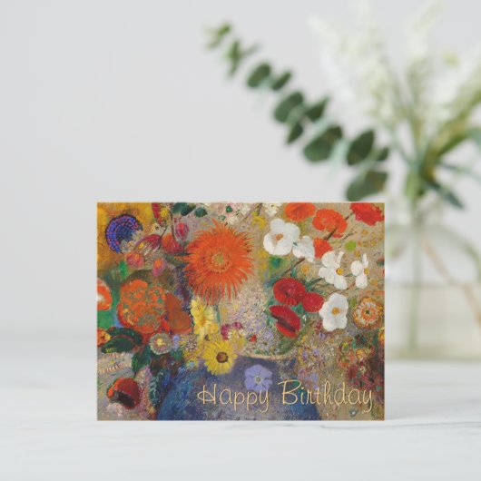 Odilon Redon Flowers CC0601 Birthday Briefkaart (Staand voorkant)
