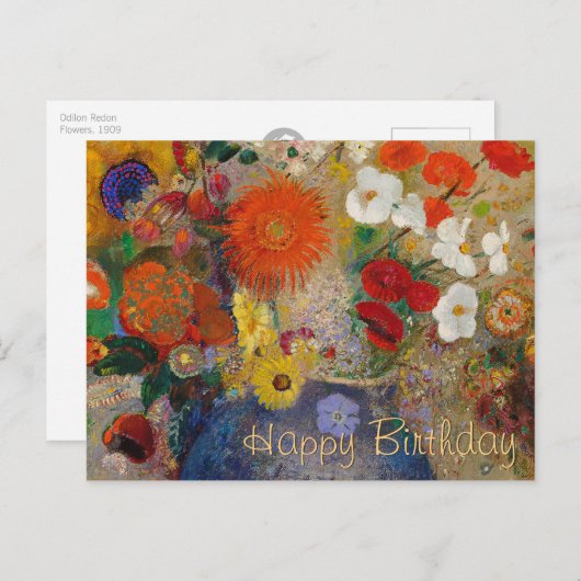 Odilon Redon Flowers CC0601 Birthday Briefkaart (Voorkant / Achterkant)