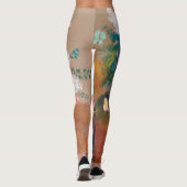 Odilon Redon gedrukte Leggings geschilderde bloeme (Achterkant)