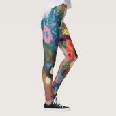 Odilon Redon gedrukte Leggings geschilderde bloeme (Rechts)