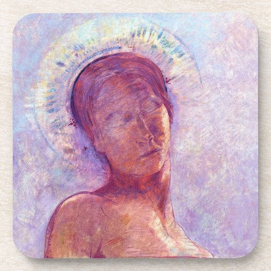 Odilon Redon, gesloten ogen 1889 Bier Onderzetter (Voorkant)