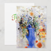 Odilon Redon - Groot boeket in pastelblauwe vaas Bedankkaart (Voorkant / Achterkant)