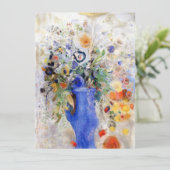 Odilon Redon - Grote Bouquet in Pastel Blue Vase Kaart (Staand voorkant)
