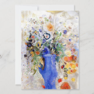 Odilon Redon - Grote Bouquet in Pastel Blue Vase Kaart