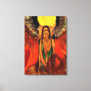 Odilon Redon kunst, De Vlam, godin van het vuur Canvas Afdruk