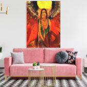 Odilon Redon kunst, De Vlam, godin van het vuur Canvas Afdruk (Insitu (Woonkamer))