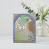 Odilon Redon-kunst, profiel van een vrouw in een v Briefkaart (Staand voorkant)
