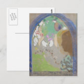 Odilon Redon-kunst, profiel van een vrouw in een v Briefkaart (Voorkant / Achterkant)