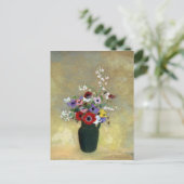 Odilon Redon Large Green Vase met gemengde bloemen Briefkaart (Staand voorkant)
