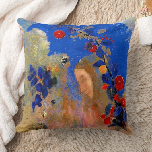 Odilon Redon - profiel onder een boog, Kussen (Deken)