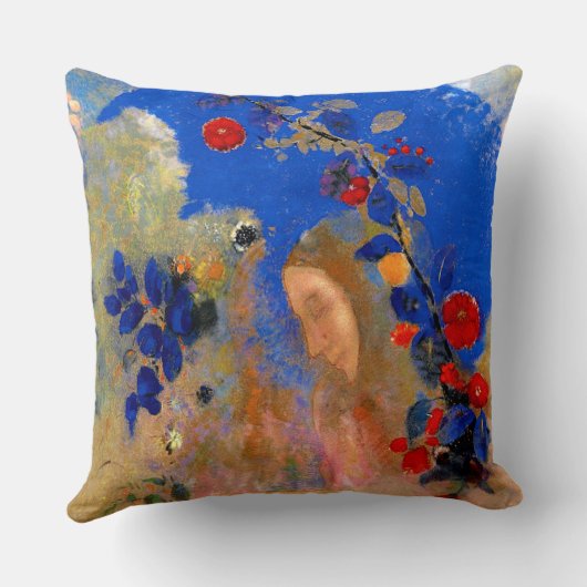 Odilon Redon - profiel onder een boog, Kussen (Achterkant)