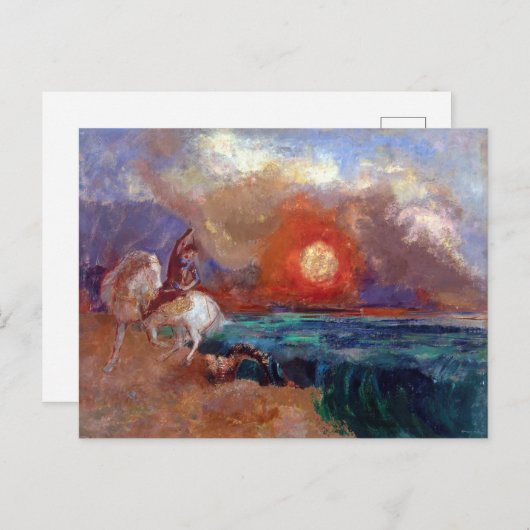 Odilon Redon Saint George en de Draak Briefkaart (Voorkant / Achterkant)