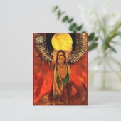 Odilon Redon schilderij, The Flame (godin van vuur Briefkaart (Staand voorkant)