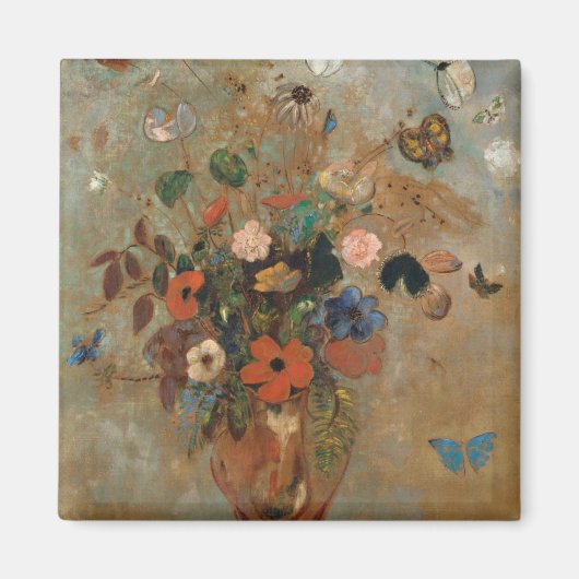Odilon Redon stil leven met bloemen Magneet (Voorkant)