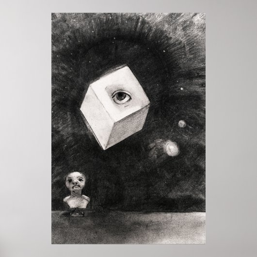 Odilon Redon, The cube, 1880  Poster (Voorkant)