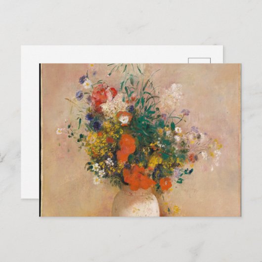 Odilon Redon - Vase van bloemen Feestdagenkaart (Voorkant / Achterkant)