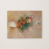 Odilon Redon: Vase van Bloemen (Roze achtergrond) Legpuzzel (Horizontaal)