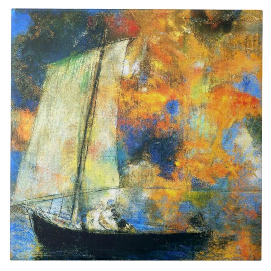 Odilon Redon - Vloerwolken Tegeltje (Voorkant)