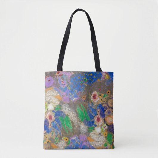 Odilon Redon's abstract flower background. Tote Bag (Voorkant)
