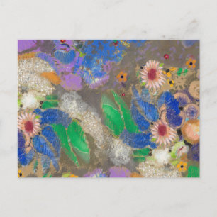 Odilon Redon's abstracte bloemenachtergrond. Briefkaart
