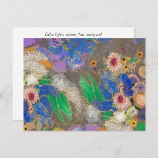 Odilon Redon's abstracte bloemenachtergrond. Briefkaart (Voorkant / Achterkant)