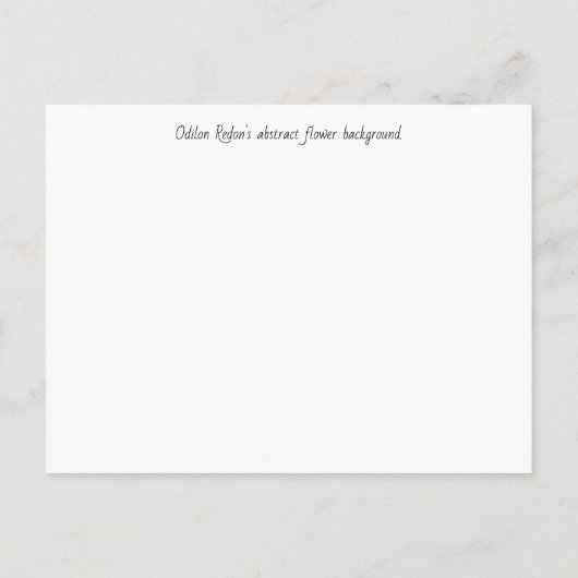 Odilon Redon's abstracte bloemenachtergrond. Briefkaart (Achterkant)