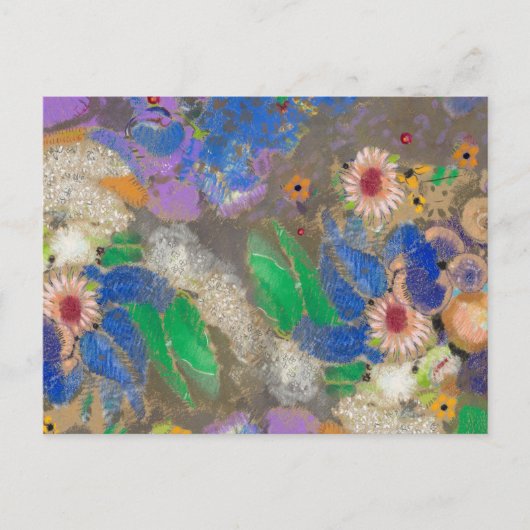 Odilon Redon's abstracte bloemenachtergrond. Briefkaart (Voorkant)