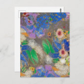 Odilon Redon's abstracte bloemenachtergrond. Briefkaart (Voorkant / Achterkant)