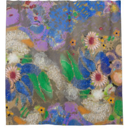 Odilon Redon's abstracte bloemenachtergrond. Douchegordijn