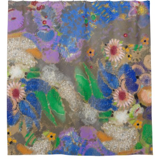 Odilon Redon's abstracte bloemenachtergrond. Douchegordijn (Voorkant)