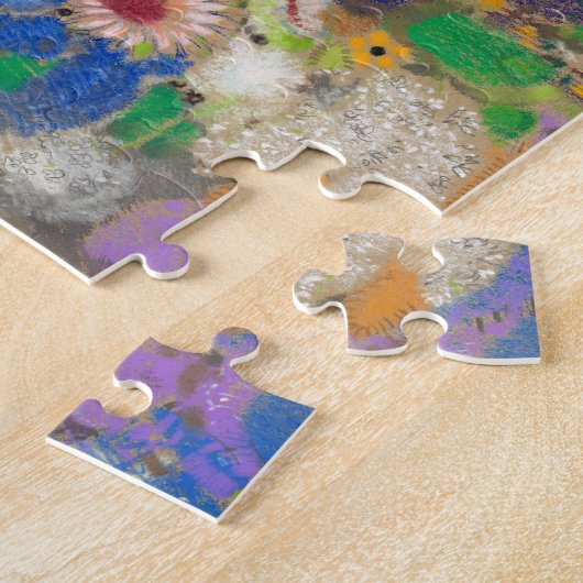 Odilon Redon's abstracte bloemenachtergrond. Legpuzzel (Zijkant)