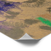 Odilon Redon's abstracte bloemenachtergrond. Poster (Hoek)