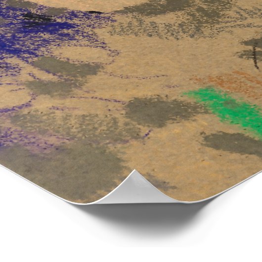 Odilon Redon's abstracte bloemenachtergrond. Poster (Hoek)