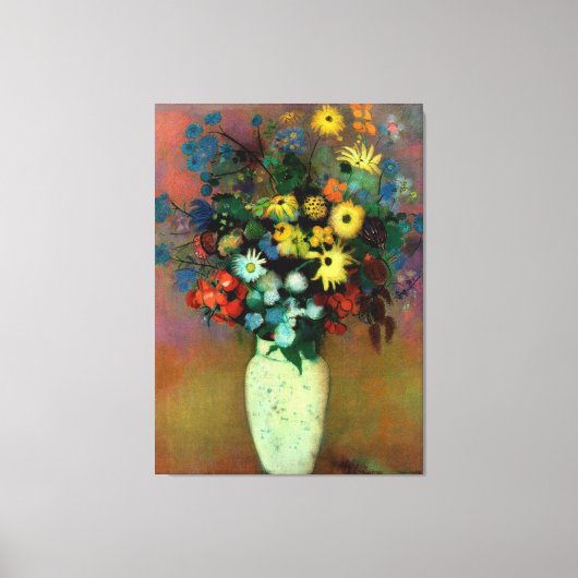 Odilon Redon's Vase met bloemen (1914) Canvas Afdruk (Voorkant)