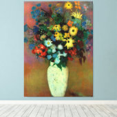 Odilon Redon's Vase met bloemen (1914) Canvas Afdruk (Insitu (Houten vloer))
