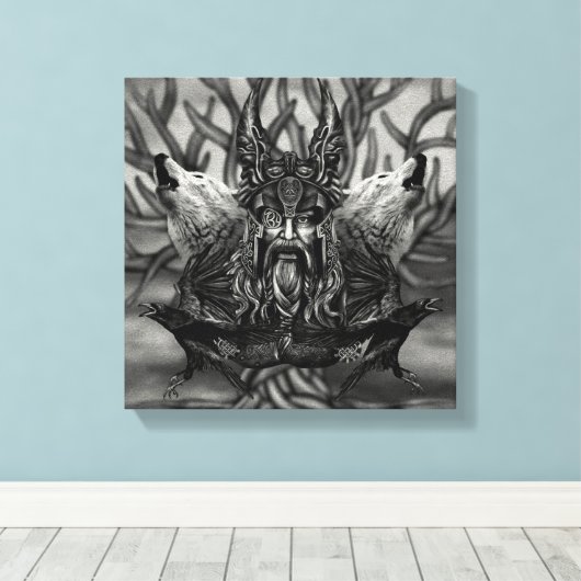 Odin-All-Father Canvas Afdruk (Insitu (Houten vloer))